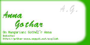 anna gothar business card